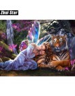 Zhui gwiazda pełna plac wiertła 5D obraz diamentowy DIY "motyl wróżka" tygrys "3D haft zestaw Cross Stitch mozaika wystrój preze