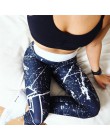 Kobiety legginsy Slim wysoka talia elastyczność legginsy fitness z nadrukiem legginsy oddychające spodnie damskie legginsy Push 