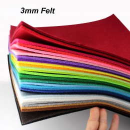 3mm grubość 30x30cm tkanina poliestrowa nie tkany filc dla DIY szycia lalki rzemiosło wzór materiały pakiet dekoracje domu 1Pc