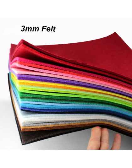 3mm grubość 30x30cm tkanina poliestrowa nie tkany filc dla DIY szycia lalki rzemiosło wzór materiały pakiet dekoracje domu 1Pc