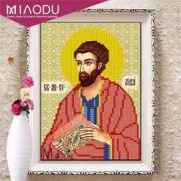 Miaodu 5d majsterkowanie malowanie diamentowa ścieg krzyżykowy Retro religia ikona lidera diamentowa mozaika mężczyźni haft diam