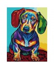 SDOYUNO 40x50cm styl pop obraz bez ram diy według numerów kolorowy pies zdjęcia według numerów na płótnie zwierzęta dekoracji wn