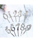 0-9 numery wykaszarki do ciast z okazji urodzin urocza korona numer chorągiewki na tort akrylowy Cupcake Topper urodziny dekorac