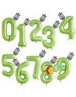 40 cal "zielony owoc" balony foliowe w kształcie cyfr balon ze zwierzęciem Monkey żyrafa zebra rysunek 1 2 3 lat dziecko chłopie
