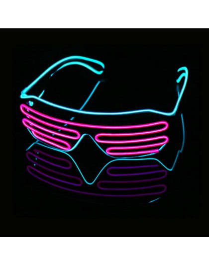 2020 Neon Party świecące okulary podświetlany przewód Neon LED okulary zapalają okulary kostium wrony Party DJ okulary dekoracje