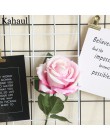 30 cm krótkie duże sztuczne róże oddział kwiaty ślub dekoracja domu tkanina flanelowa słodkie różowy fałszywe kwiaty rzemiosło P