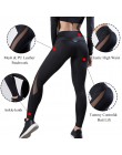 CHRLEISURE jednolity wysoki stan legginsy Fitness kobiety serce trening leginsy Femme modna siatka i Patchwork skóra PU legginsy