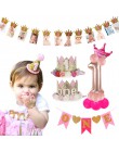 Dzieci 1. Dekoracja urodzinowa 1-letnia korona Baby Boy girl 1 pierwsze urodziny balon Garland Baby Shower zaopatrzenie firm