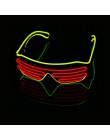 2020 Neon Party świecące okulary podświetlany przewód Neon LED okulary zapalają okulary kostium wrony Party DJ okulary dekoracje