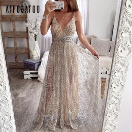 Affogatoo Sexy głębokie v neck backless letnia różowa sukienka kobiety elegancka koronka wieczorowa sukienka maksi Holiday długa