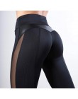 CHRLEISURE jednolity wysoki stan legginsy Fitness kobiety serce trening leginsy Femme modna siatka i Patchwork skóra PU legginsy