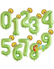 40 cal "zielony owoc" balony foliowe w kształcie cyfr balon ze zwierzęciem Monkey żyrafa zebra rysunek 1 2 3 lat dziecko chłopie