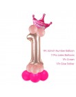 Dzieci 1. Dekoracja urodzinowa 1-letnia korona Baby Boy girl 1 pierwsze urodziny balon Garland Baby Shower zaopatrzenie firm