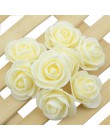 50 sztuk/partia sztuczne Mini pianka pe kwiat róży Handmade DIY dekoracje ślubne DIY Scrapbooking sztuczny kwiat pocałunek Ball