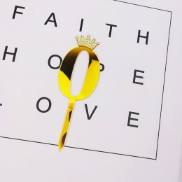0-9 numery wykaszarki do ciast z okazji urodzin urocza korona numer chorągiewki na tort akrylowy Cupcake Topper urodziny dekorac