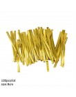 40/100pcs Bowknot metaliczny Twist drut wiązałkowy cukierki Lollipop pieczenia jasne torby do pakowania na tort weselny akcesori