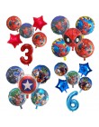 6 sztuk/zestaw pająk folia człowiek balony Avengers balon w kształcie cyfry dekoracje na imprezę urodzinową superbohater chłopie