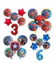 6 sztuk/zestaw pająk folia człowiek balony Avengers balon w kształcie cyfry dekoracje na imprezę urodzinową superbohater chłopie