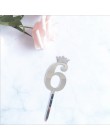 0-9 numery wykaszarki do ciast z okazji urodzin urocza korona numer chorągiewki na tort akrylowy Cupcake Topper urodziny dekorac