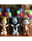 Zwierzę z dżungli zestaw balonów dekoracje na imprezę urodzinową dla dzieci zoo Safari balony ze zwierzętami jungle party akceso