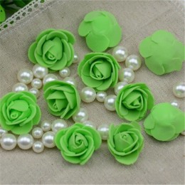 50 sztuk/partia sztuczne Mini pianka pe kwiat róży Handmade DIY dekoracje ślubne DIY Scrapbooking sztuczny kwiat pocałunek Ball