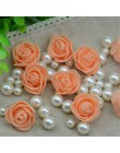 50 sztuk/partia sztuczne Mini pianka pe kwiat róży Handmade DIY dekoracje ślubne DIY Scrapbooking sztuczny kwiat pocałunek Ball