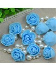 50 sztuk/partia sztuczne Mini pianka pe kwiat róży Handmade DIY dekoracje ślubne DIY Scrapbooking sztuczny kwiat pocałunek Ball