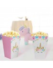 Impreza jednorożec papierowa torba na prezent dekoracje na imprezę urodzinową pudełko na prezenty dla dzieci torby na ciasteczka
