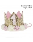 Dzieci 1. Dekoracja urodzinowa 1-letnia korona Baby Boy girl 1 pierwsze urodziny balon Garland Baby Shower zaopatrzenie firm