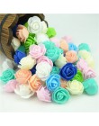 50 sztuk/partia sztuczne Mini pianka pe kwiat róży Handmade DIY dekoracje ślubne DIY Scrapbooking sztuczny kwiat pocałunek Ball