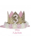 Dzieci 1. Dekoracja urodzinowa 1-letnia korona Baby Boy girl 1 pierwsze urodziny balon Garland Baby Shower zaopatrzenie firm