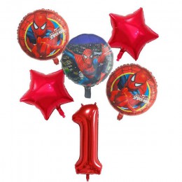 6 sztuk/zestaw pająk folia człowiek balony Avengers balon w kształcie cyfry dekoracje na imprezę urodzinową superbohater chłopie