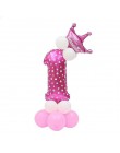 Dzieci 1. Dekoracja urodzinowa 1-letnia korona Baby Boy girl 1 pierwsze urodziny balon Garland Baby Shower zaopatrzenie firm