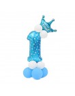Dzieci 1. Dekoracja urodzinowa 1-letnia korona Baby Boy girl 1 pierwsze urodziny balon Garland Baby Shower zaopatrzenie firm