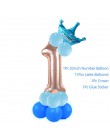 Dzieci 1. Dekoracja urodzinowa 1-letnia korona Baby Boy girl 1 pierwsze urodziny balon Garland Baby Shower zaopatrzenie firm
