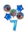 6 sztuk/zestaw pająk folia człowiek balony Avengers balon w kształcie cyfry dekoracje na imprezę urodzinową superbohater chłopie