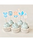 12/18/20 szt. Baby Shower Cupcake wykaszarki chłopiec dziewczyna chrzciny niebieskie dekoracje na imprezę urodzinową dzieci świą