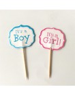 12/18/20 szt. Baby Shower Cupcake wykaszarki chłopiec dziewczyna chrzciny niebieskie dekoracje na imprezę urodzinową dzieci świą