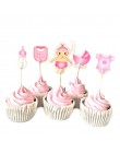 12/18/20 szt. Baby Shower Cupcake wykaszarki chłopiec dziewczyna chrzciny niebieskie dekoracje na imprezę urodzinową dzieci świą