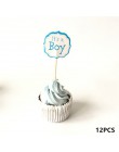 12/18/20 szt. Baby Shower Cupcake wykaszarki chłopiec dziewczyna chrzciny niebieskie dekoracje na imprezę urodzinową dzieci świą