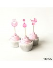 12/18/20 szt. Baby Shower Cupcake wykaszarki chłopiec dziewczyna chrzciny niebieskie dekoracje na imprezę urodzinową dzieci świą