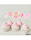 12/18/20 szt. Baby Shower Cupcake wykaszarki chłopiec dziewczyna chrzciny niebieskie dekoracje na imprezę urodzinową dzieci świą