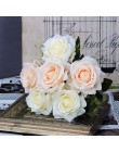 Biała róża sztuczne kwiaty jedwabny bukiet wysokiej jakościowy duży róża do dekoracji ślubnych sztuczne kwiaty czerwone do domu 