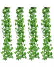 12 sztuk 2M sztuczny bluszcz zielony liść girlanda roślinna sztuczne pnącze Home Decor plastikowe Rattan string dekoracje ścienn
