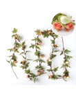 220 cm długości sztuczna róża kwiaty winorośli jesień trzciny tło wystrój jedwab fałszywe rattan girlanda na ślub dekoracje do d