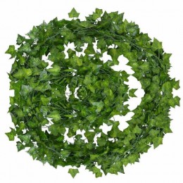 12 sztuk 2M sztuczny bluszcz zielony liść girlanda roślinna sztuczne pnącze Home Decor plastikowe Rattan string dekoracje ścienn