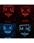 2020 Halloween maska LED maski oczyszczające wybory Mascara kostium impreza z dj-em zapalają maski świecą w ciemnym filmie Cospl