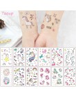 TAOUP 5pc jednorazowy tatuaż jednorożec naklejki z okazji urodzin jednorożec wystrój Baby Shower dziewczyna Unicornio Birthday P