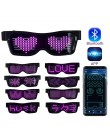 Magic Led z bluetooth okulary na imprezę kontrola aplikacji tarcza Luminous okulary USB Charge DIY kontrola aplikacji wielojęzyc