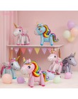 TAOUP 5pc jednorazowy tatuaż jednorożec naklejki z okazji urodzin jednorożec wystrój Baby Shower dziewczyna Unicornio Birthday P